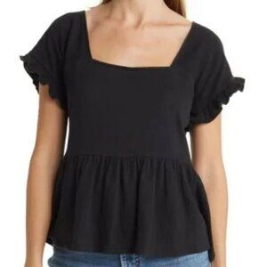 Madewell Lightspun Ruffle Hem Knit Top